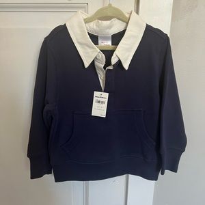 Hanna Andersson Boys Sweatshirt with white collar